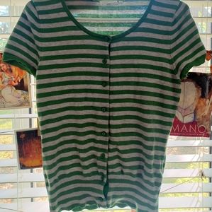 Vintage Green Striped Shirt